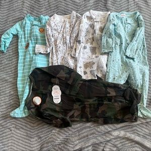 Lot of Carters Wonder Nation Sleepers Footed Pajamas Sleep and Play 6-9 months